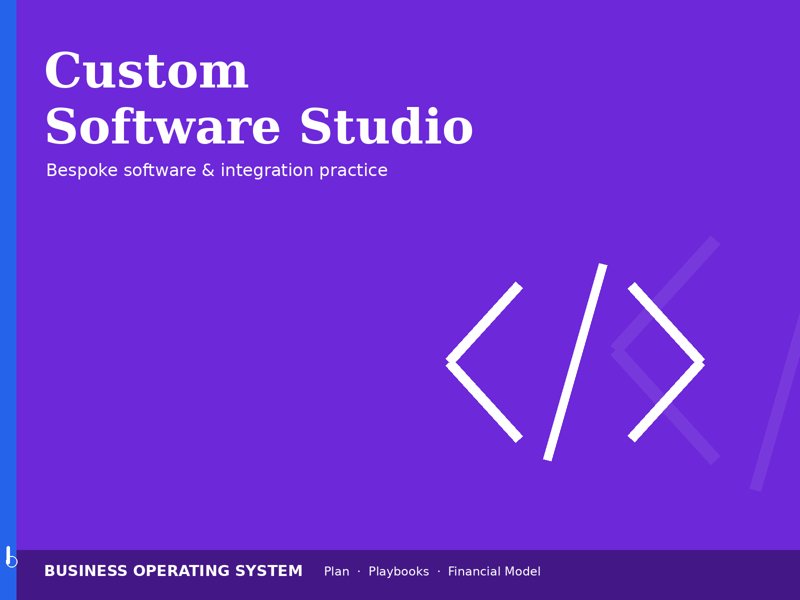 Custom Software Development Studio operating system